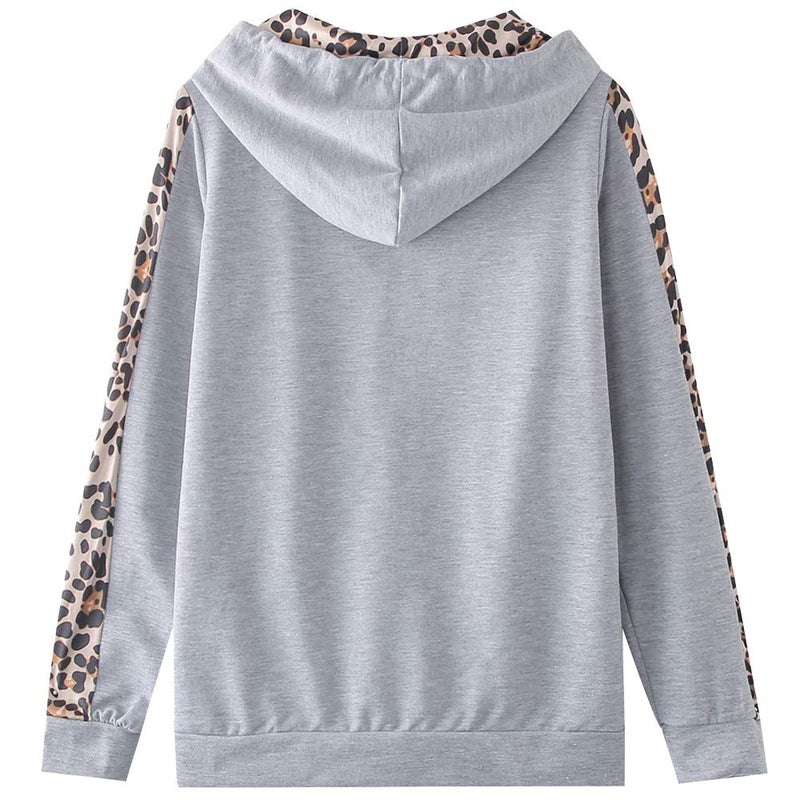 amropi Women's 2 Piece Tracksuit Sweatsuits Sets Hoodie Sweatshirt and Jogging Sweatpants Suit Grey, 4XL - Image 3